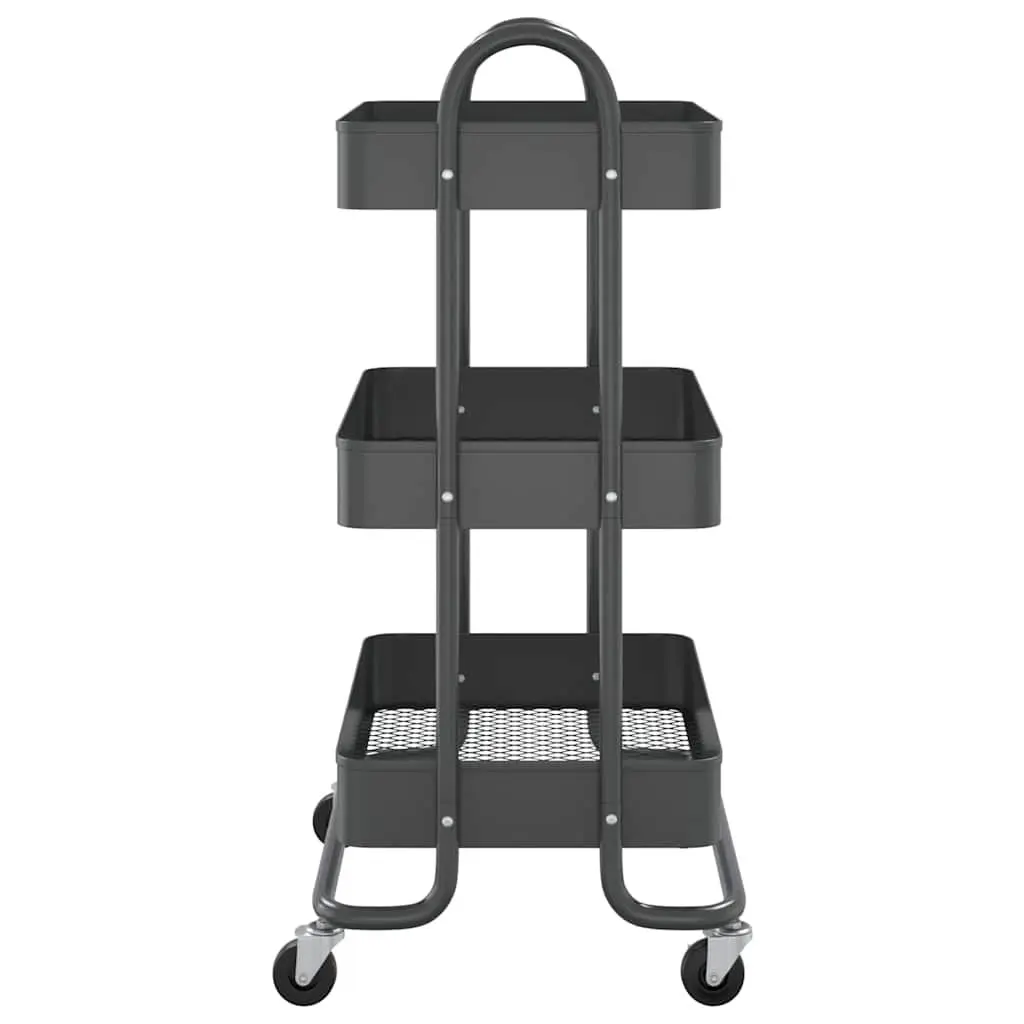 3-Tier Storage Trolley in Anthracite Steel