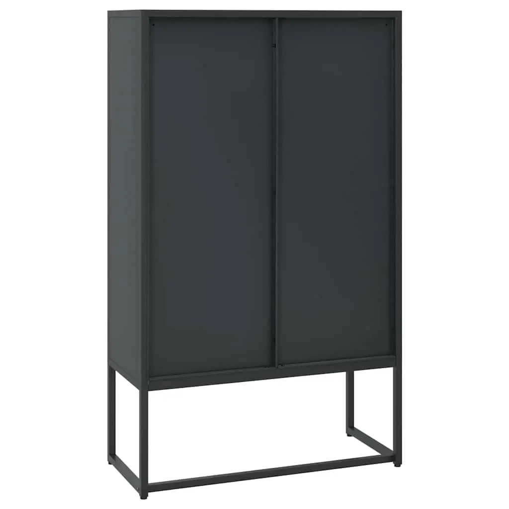 6-Door Black Highboard Storage Cabinet