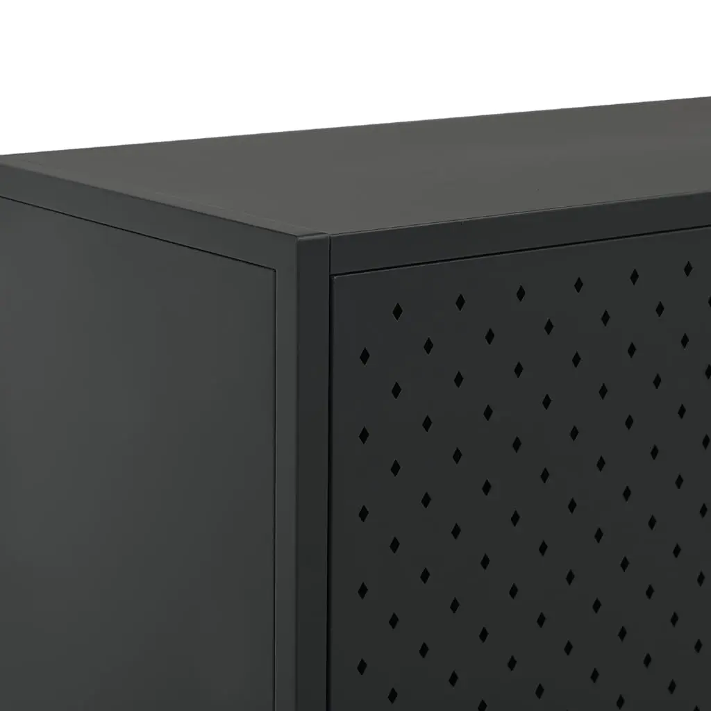 6-Door Black Highboard Storage Cabinet