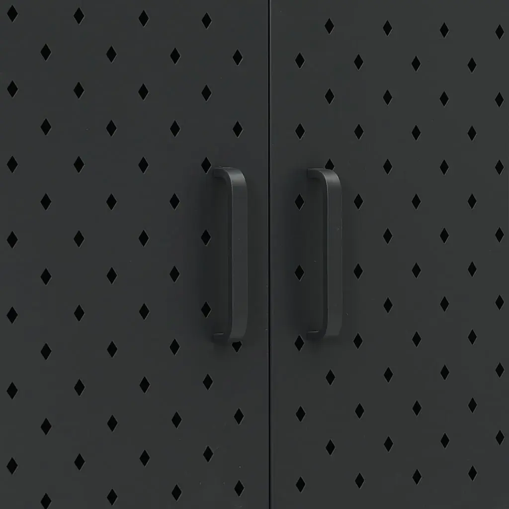 6-Door Black Highboard Storage Cabinet
