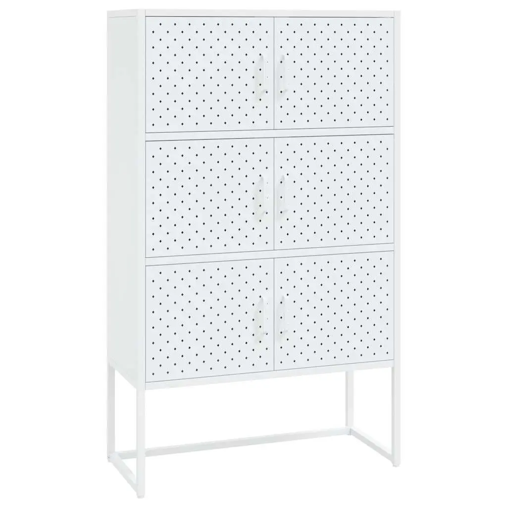 White Highboard Cabinet with Ample Storage