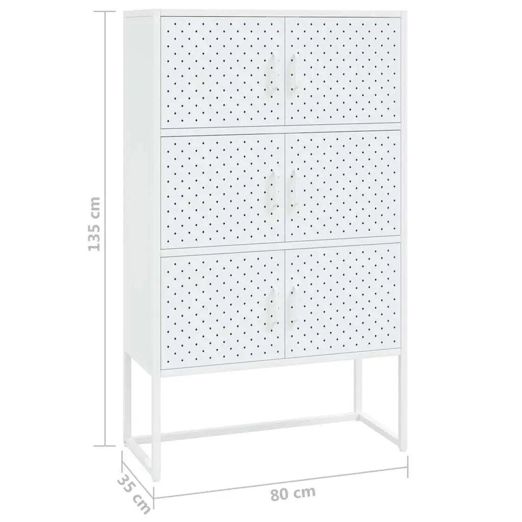 White Highboard Cabinet with Ample Storage