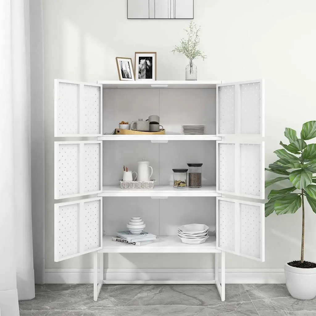 White Highboard Cabinet with Ample Storage