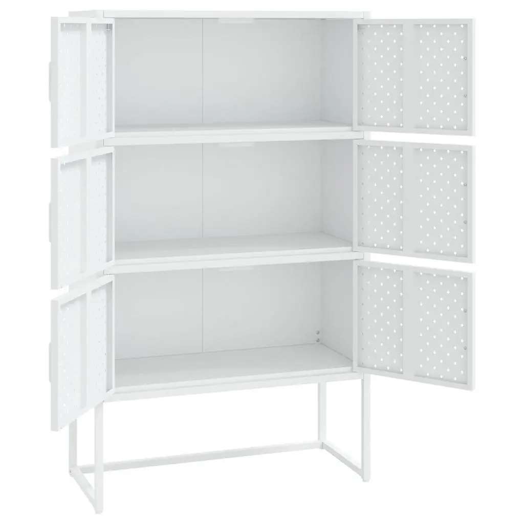 White Highboard Cabinet with Ample Storage