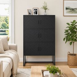 Durable Anthracite Highboard Cabinet with 6 Doors