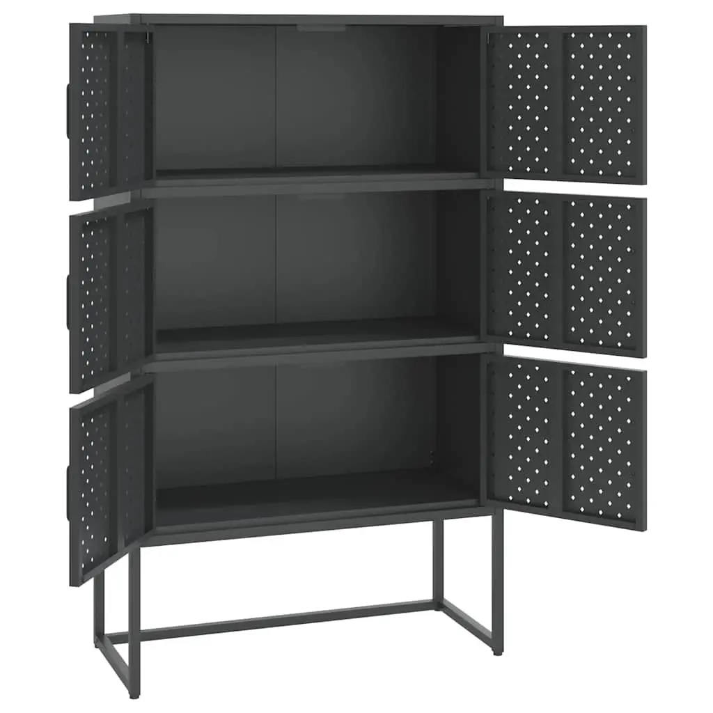 Anthracite Highboard Cabinet with 6 Doors