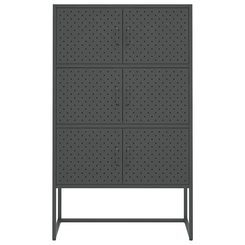 Anthracite Highboard Cabinet with 6 Doors