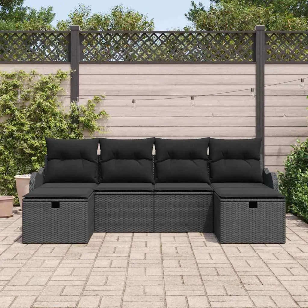 6-Piece Modular Outdoor Sofa Set with Storage