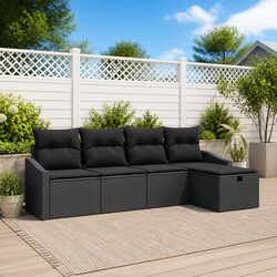 Stylish 5 Piece Modular Outdoor Sofa Set with Storage