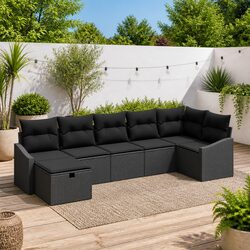 Stylish Outdoor Sofa Set with Integrated Storage