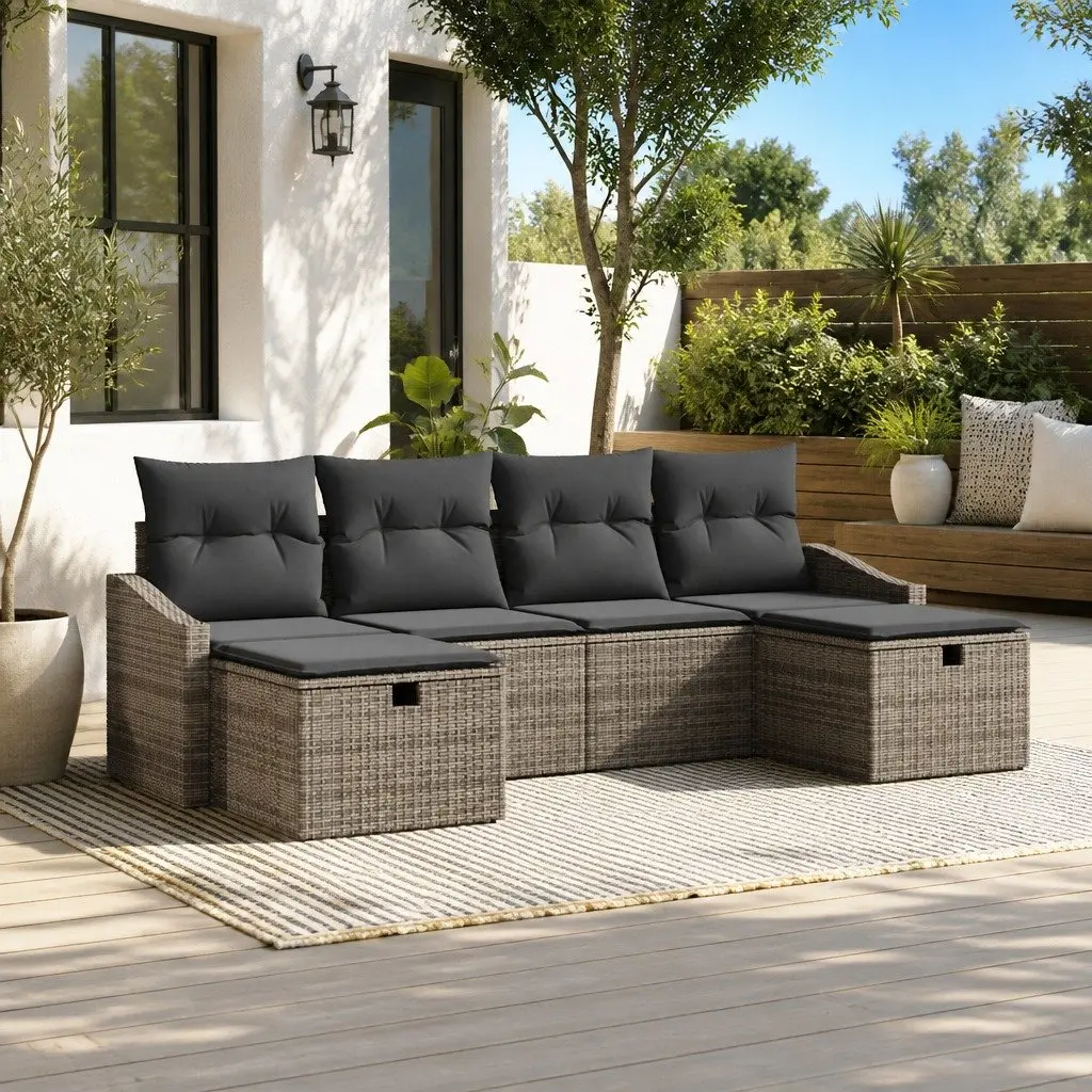 6-Piece Modular Garden Sofa Set for Outdoors