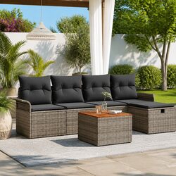 <<<TITLE>>> High-Quality 6-Piece Modular Patio Furniture Set in Grey