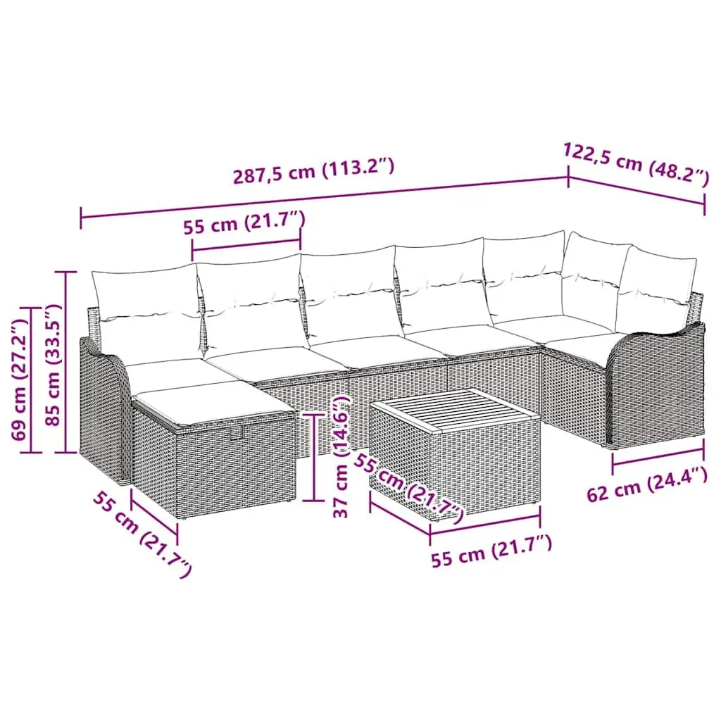 Modular Outdoor Garden Sofa Set with Storage