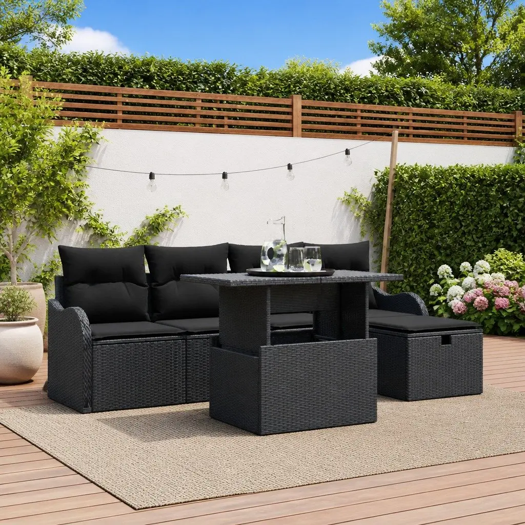 Modular Garden Sofa Set 6 Piece with Cushions