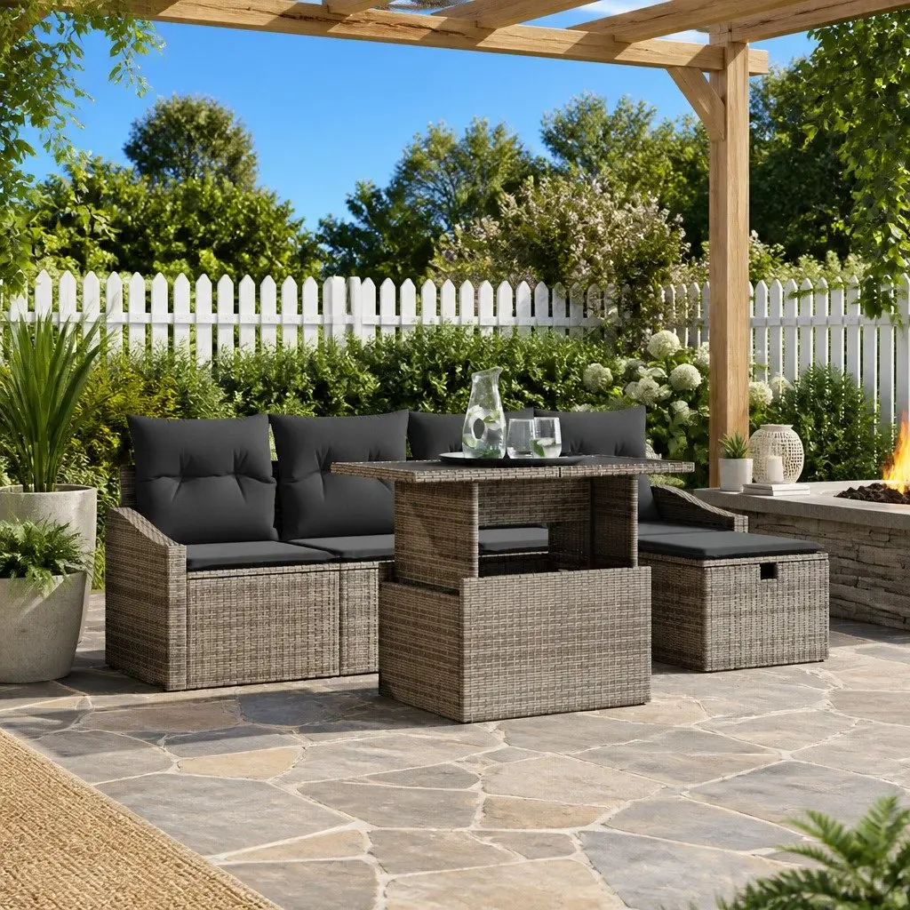 Modular Garden Sofa Set 6 Piece with Cushions