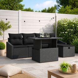 Stylish Modular Garden Sofa Set 6 Piece Furniture