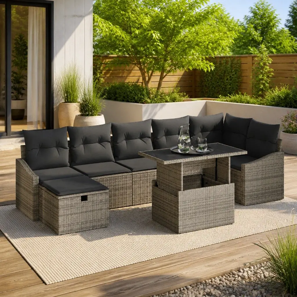 8-Piece Modular Garden Sofa Set with Storage