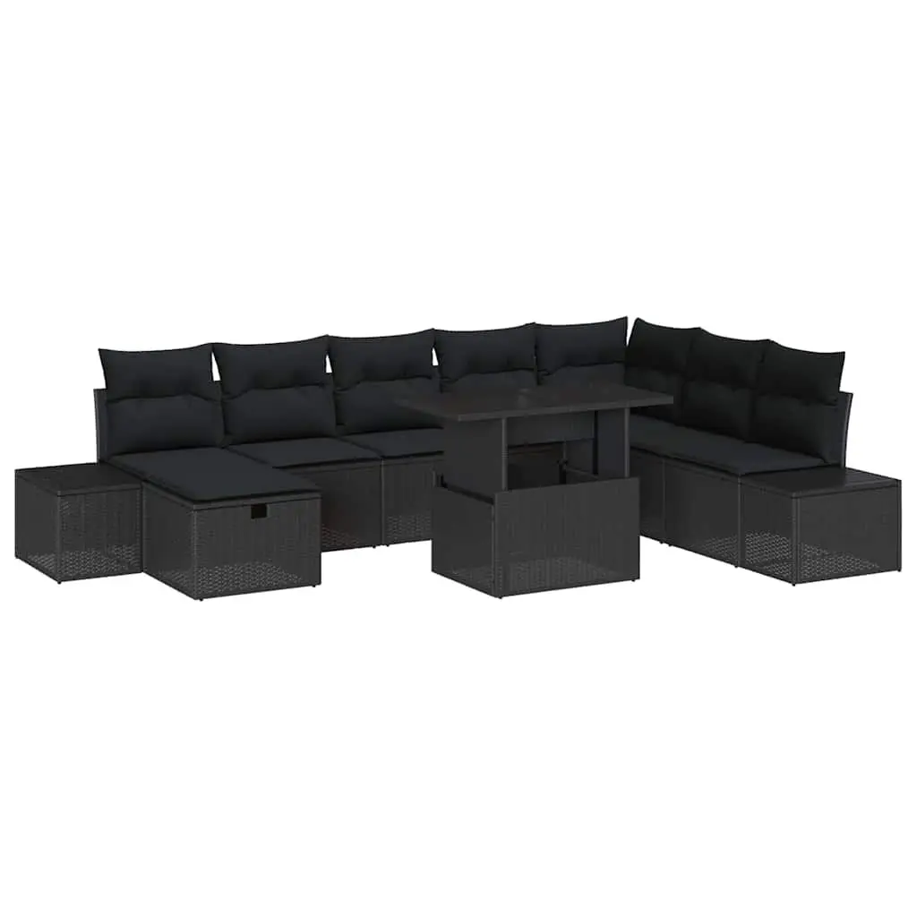 Modular Garden Sofa Set 11 Pcs in Black