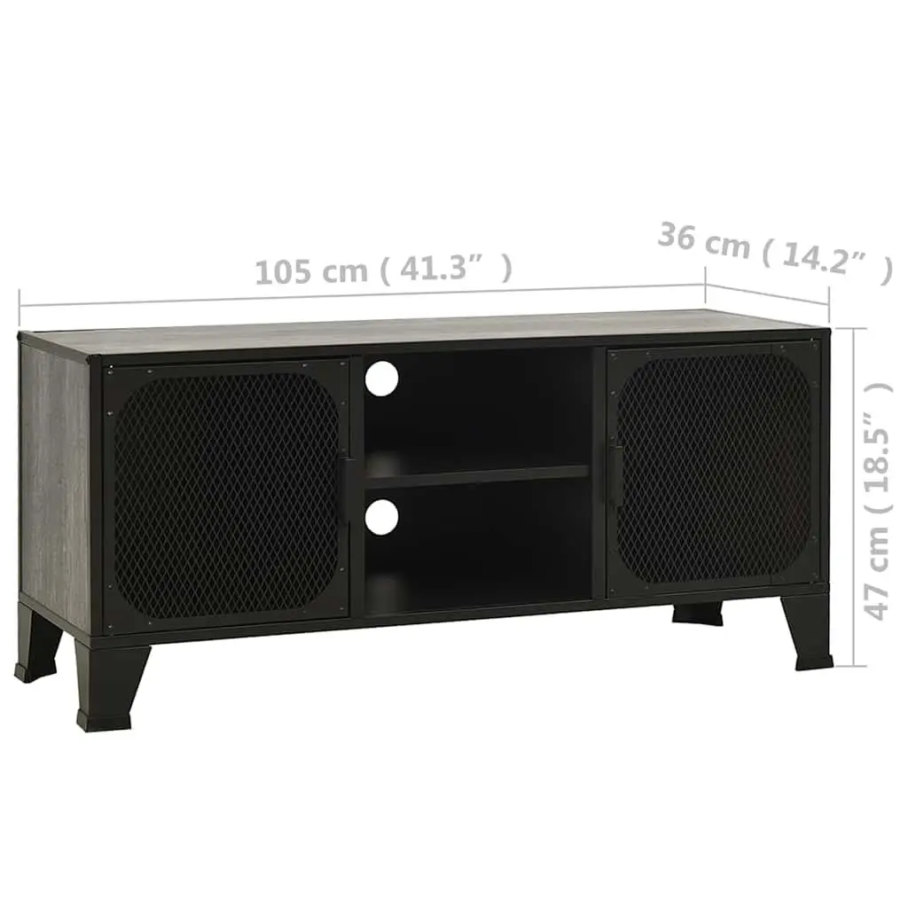 TV Cabinet Metal MDF 105cm Grey
