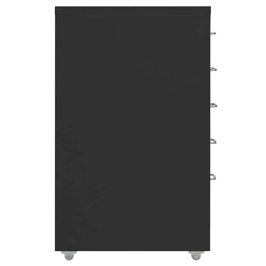Filing Cabinet Metal 5 Drawer Black 28 x 41 x 69 cm