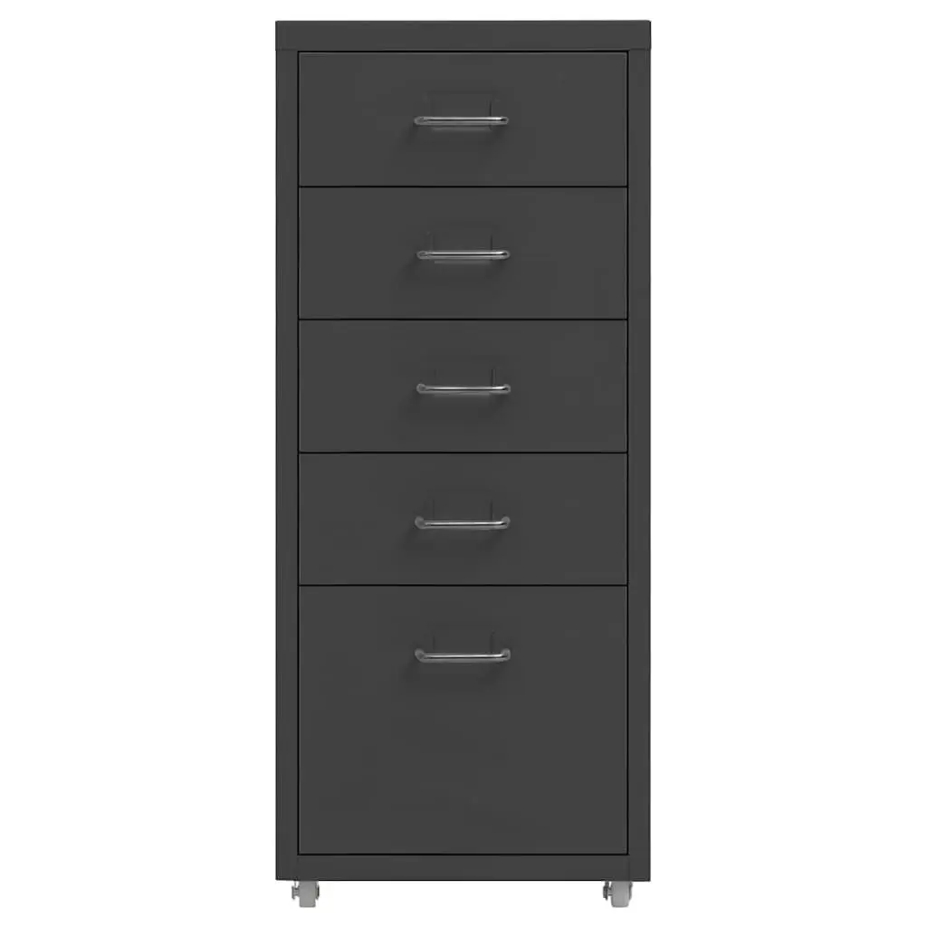 Metal Office Storage Cabinet with 5 Drawers and Wheels