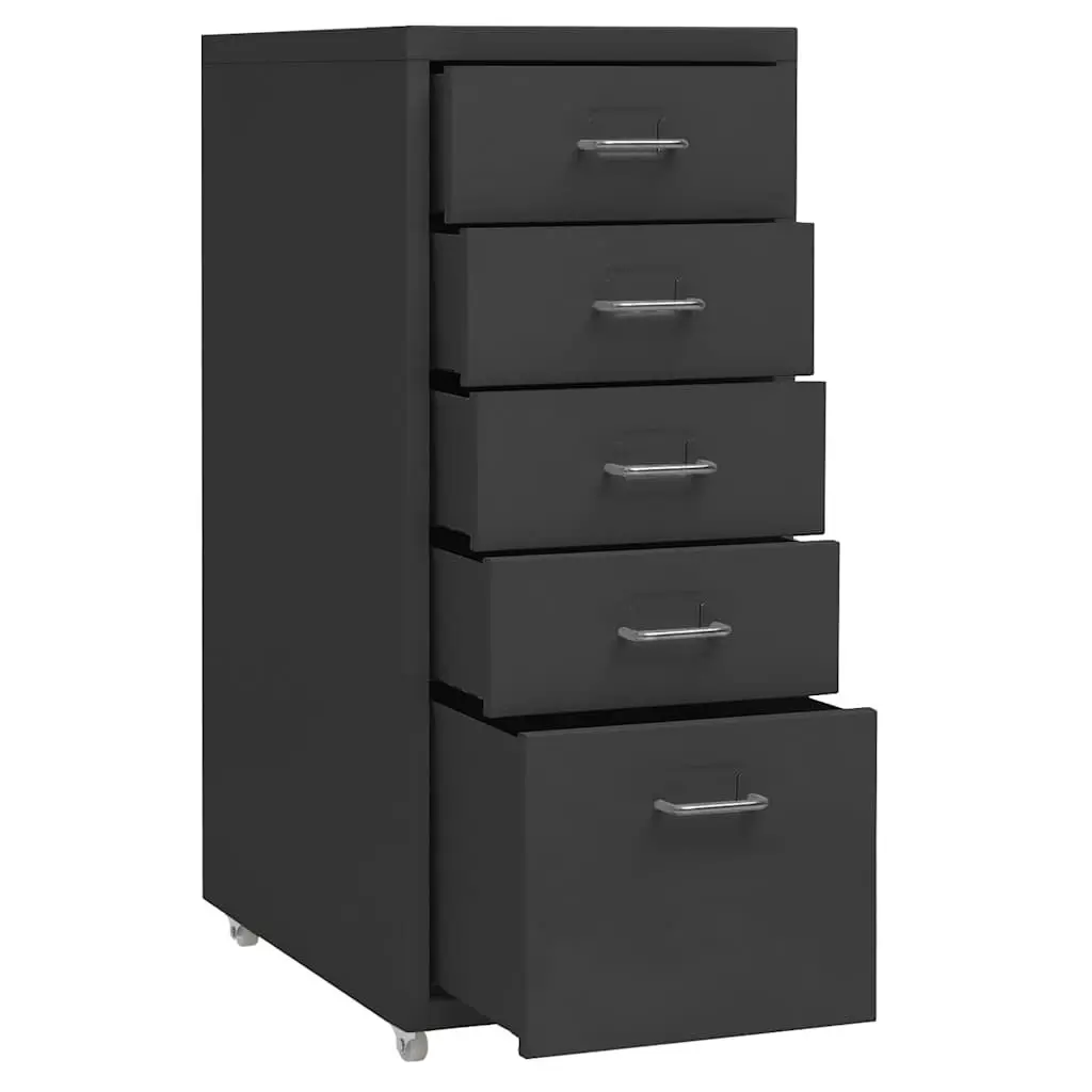 Metal Office Storage Cabinet with 5 Drawers and Wheels