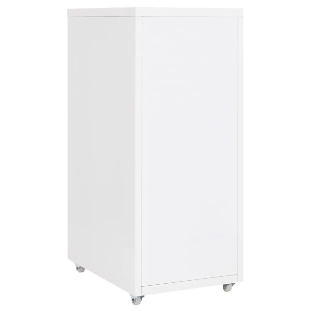 6 Drawer Mobile Filing Cabinet with Wheels in White