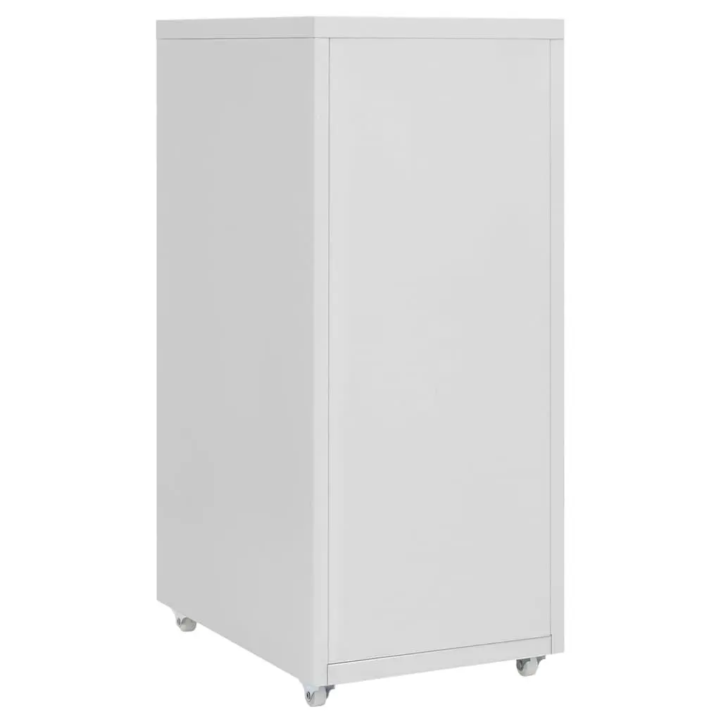 Mobile File Cabinet Metal 28W x 41D x 69H cm Grey 6 Drawers