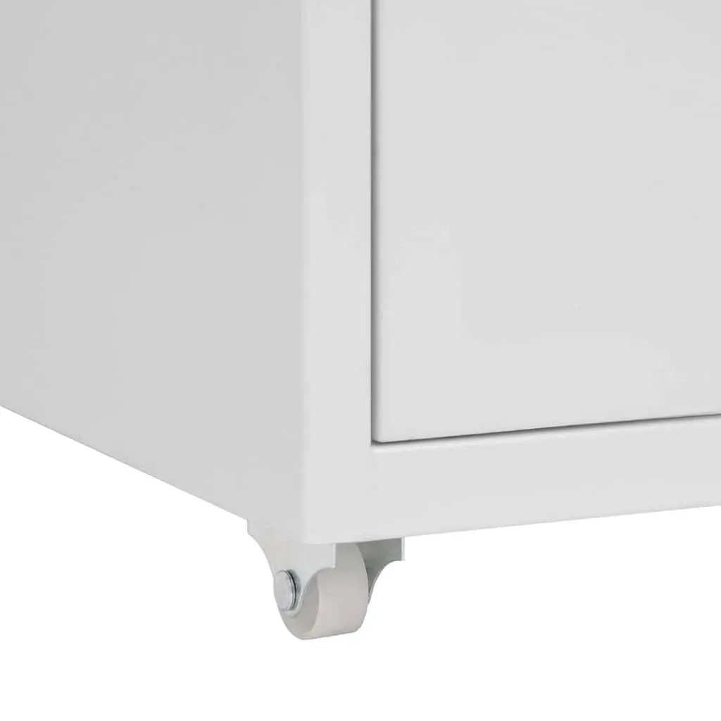 Mobile File Cabinet Metal 28W x 41D x 69H cm Grey 6 Drawers