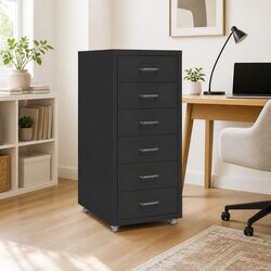 Durable Metal Mobile Filing Cabinet with 6 Drawers