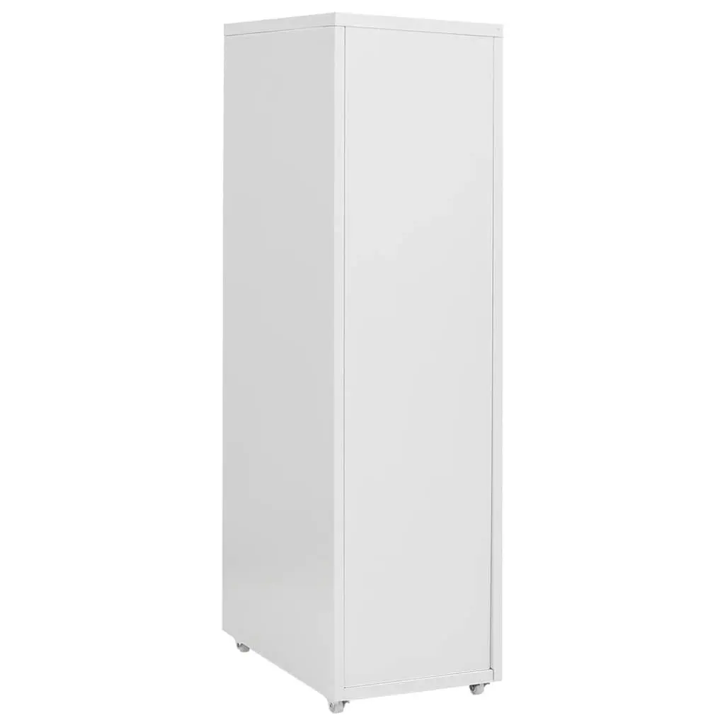 8 Drawer Metal Mobile Filing Cabinet in Grey