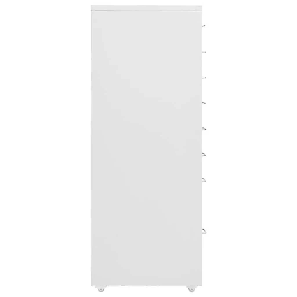 8 Drawer Metal Mobile Filing Cabinet in Grey