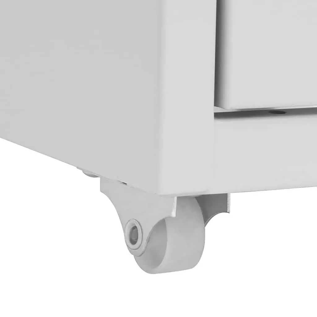 8 Drawer Metal Mobile Filing Cabinet in Grey