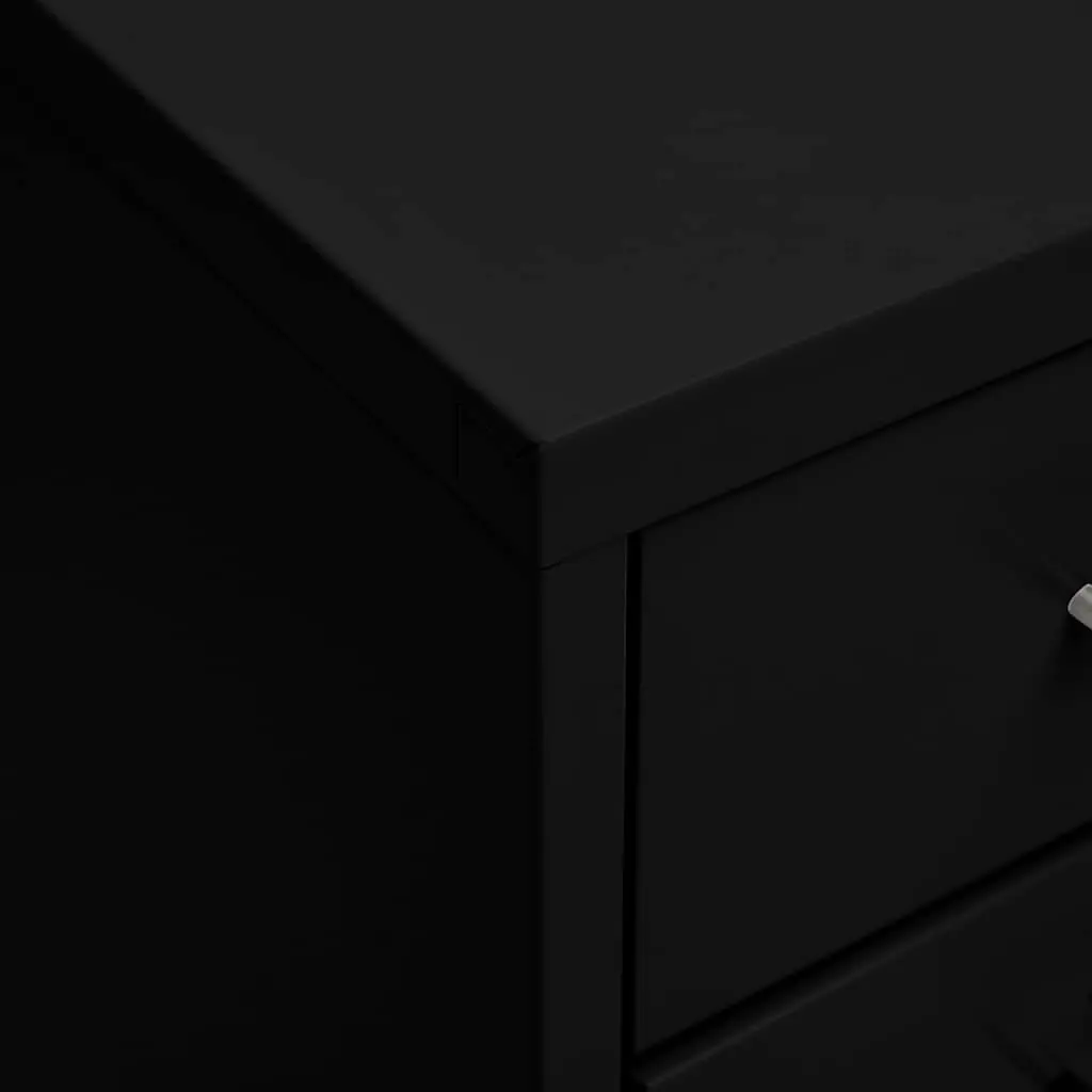 Mobile File Cabinet Metal 28x41x109cm Black 8 Drawer