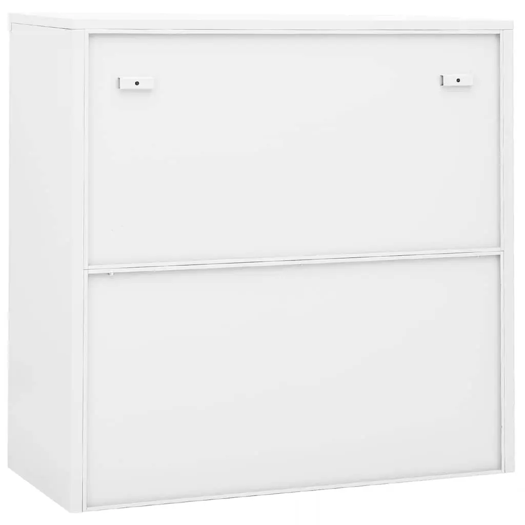 Storage Cabinet Steel 90x40x90cm White Sliding Door Lockable Shelves