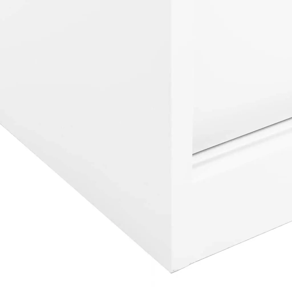 Storage Cabinet Steel 90x40x90cm White Sliding Door Lockable Shelves