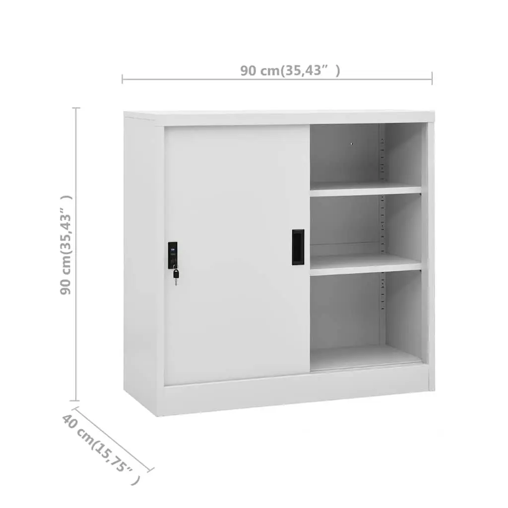 Storage Cabinet Steel 90L x 40W x 90H cm Light Grey