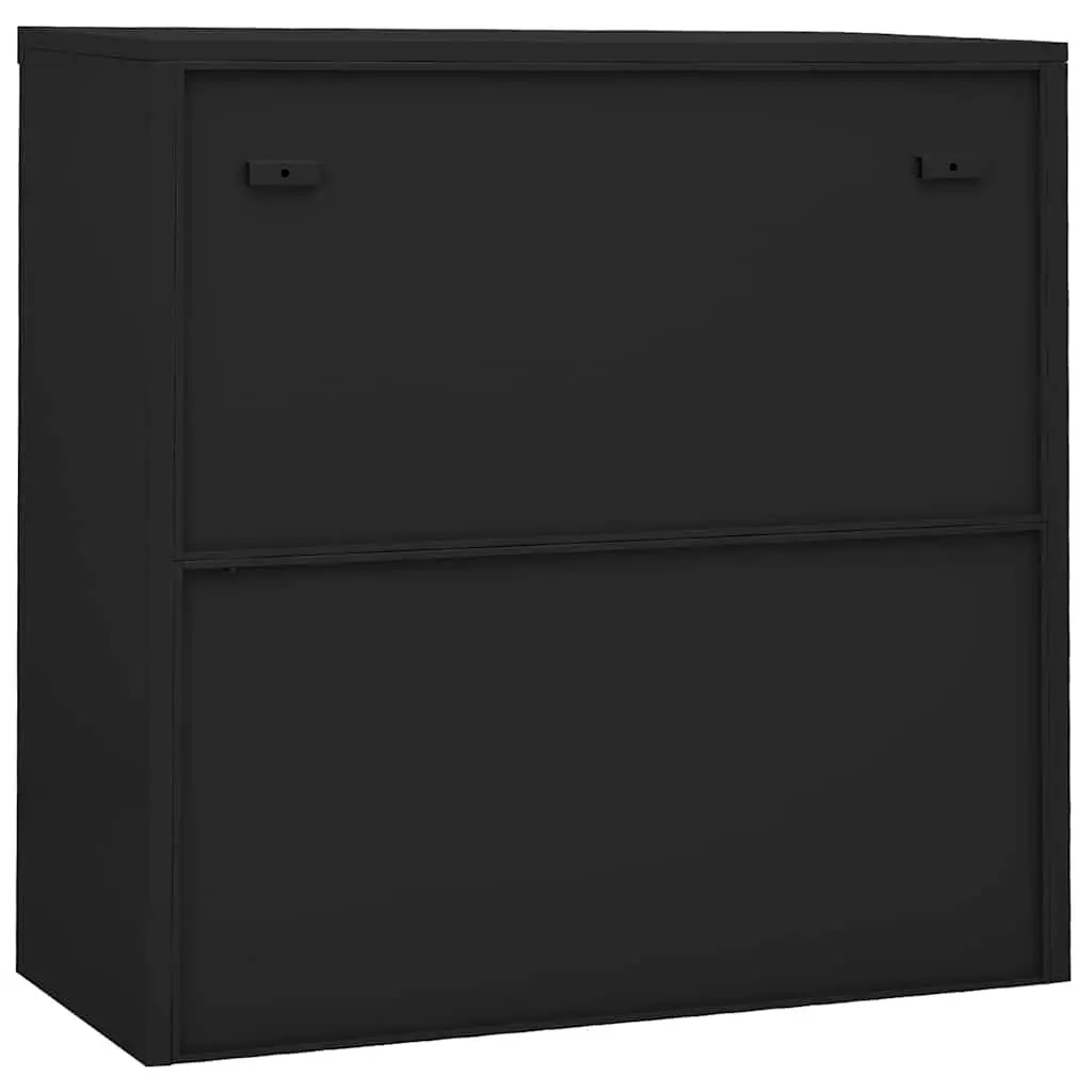 Anthracite Office Storage Cabinet with Sliding Door