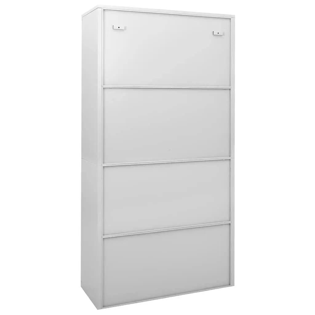 Sliding Door Office Storage Cabinet in Light Grey 90x40x180cm