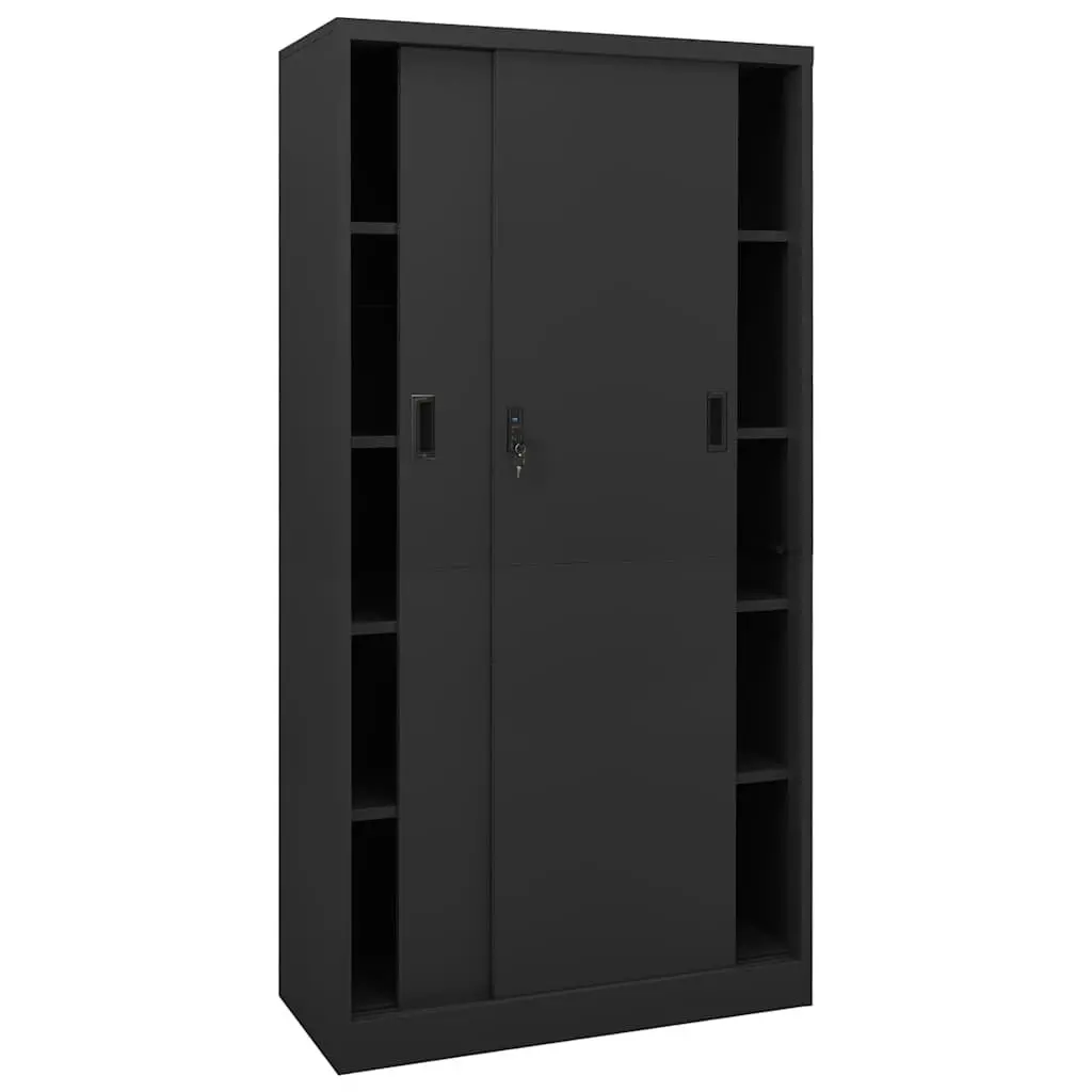 Office Storage Cabinet Steel 90W x 40D x 180H cm Anthracite