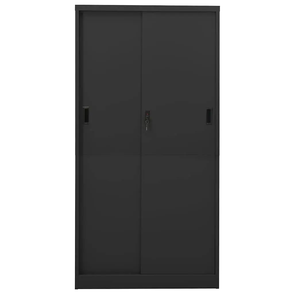 Office Storage Cabinet Steel 90W x 40D x 180H cm Anthracite