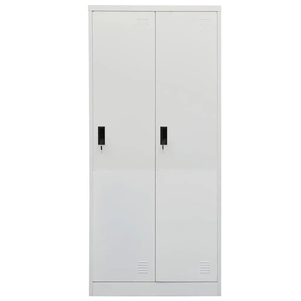 Steel Wardrobe Cabinet Grey 80 x 50 x 180 cm Storage Cupboard Clothing Organizer