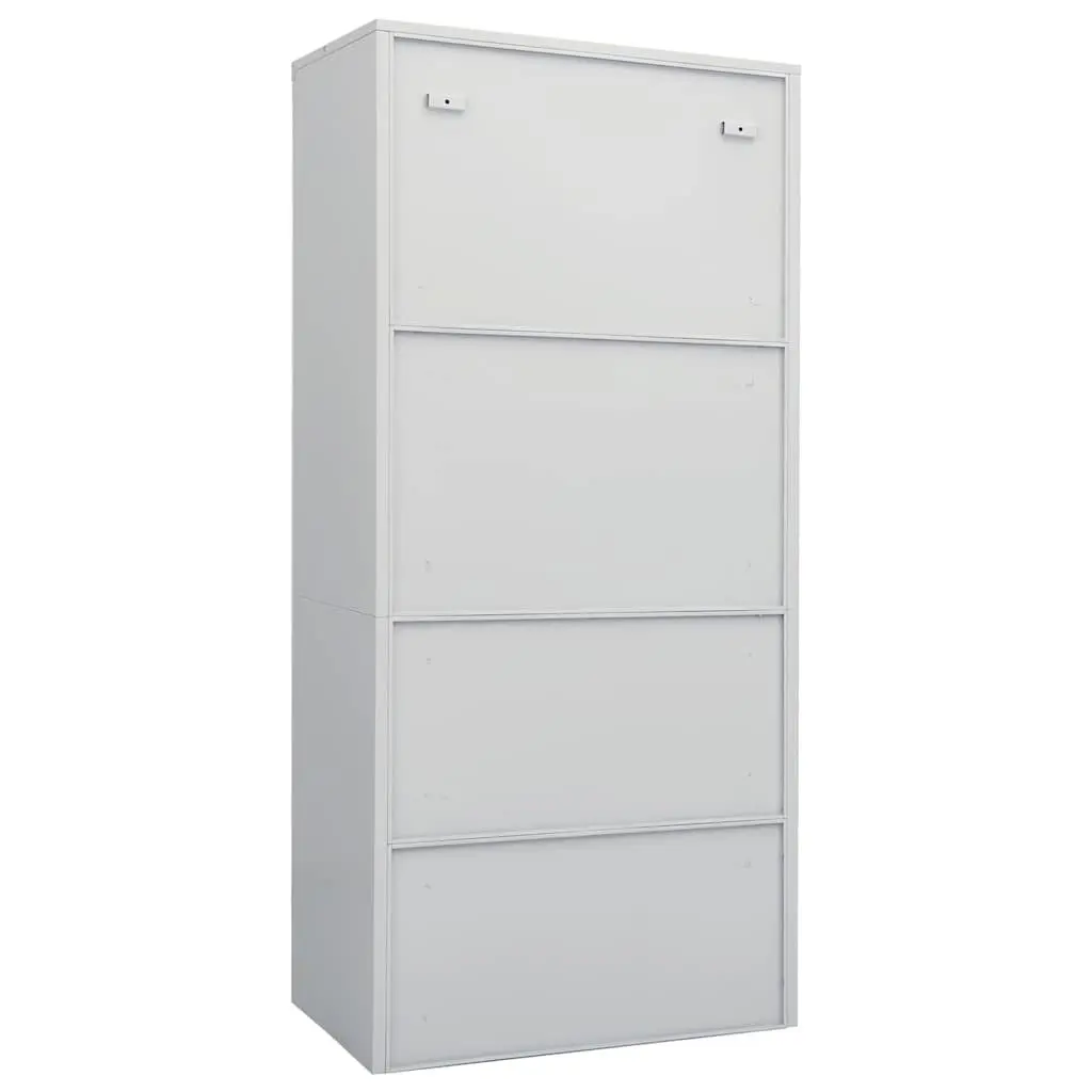 Steel Wardrobe Cabinet Grey 80 x 50 x 180 cm Storage Cupboard Clothing Organizer