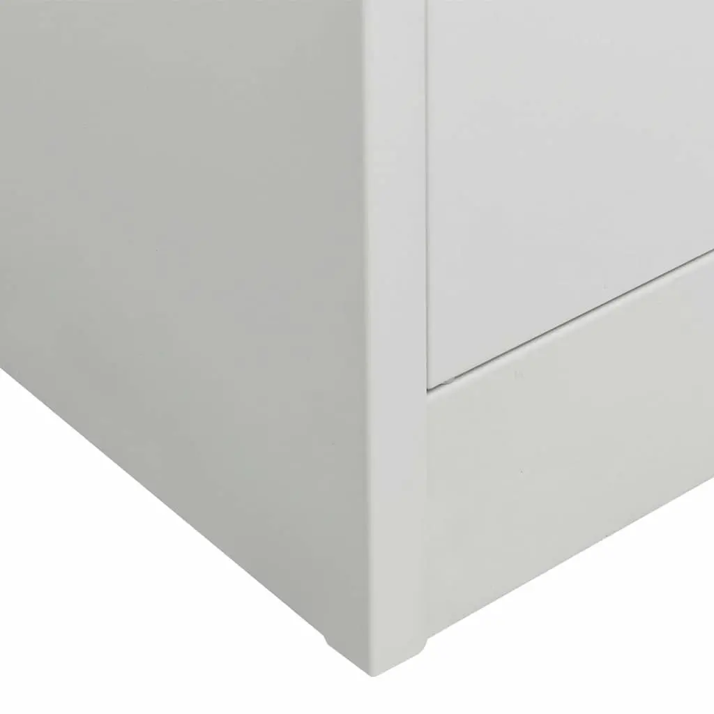 Steel Wardrobe Cabinet Grey 80 x 50 x 180 cm Storage Cupboard Clothing Organizer