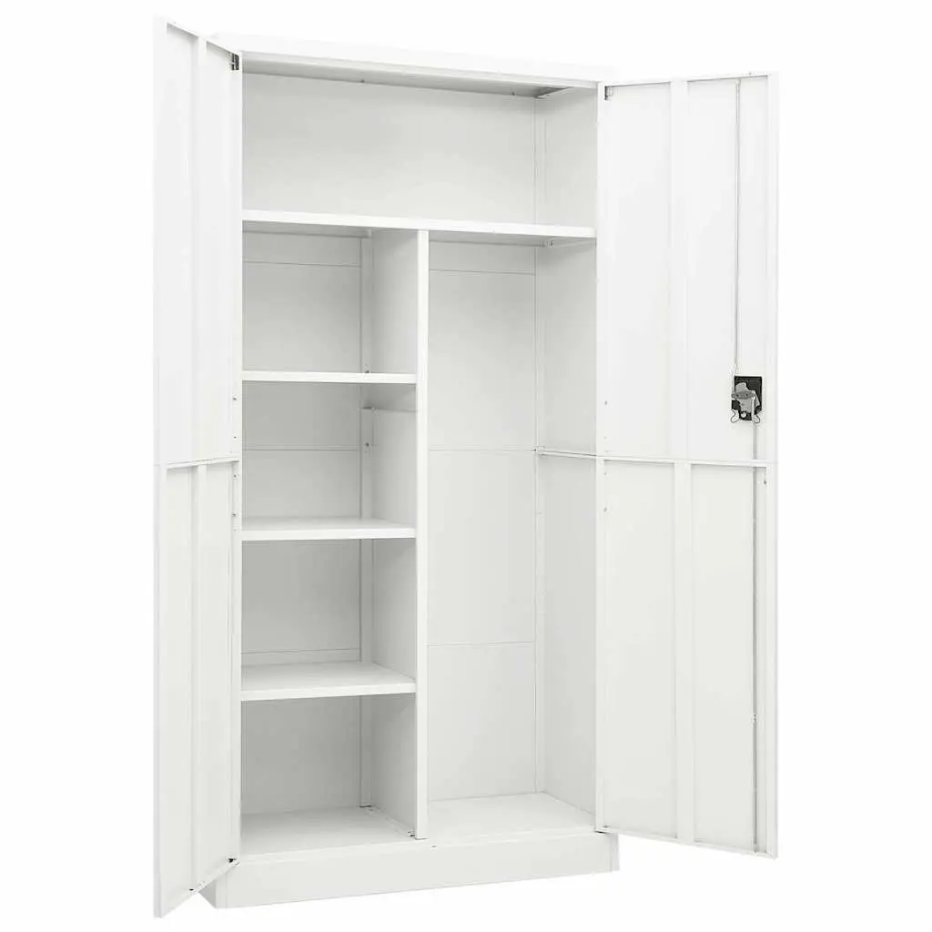 4 Shelf Steel Locker Cabinet in White