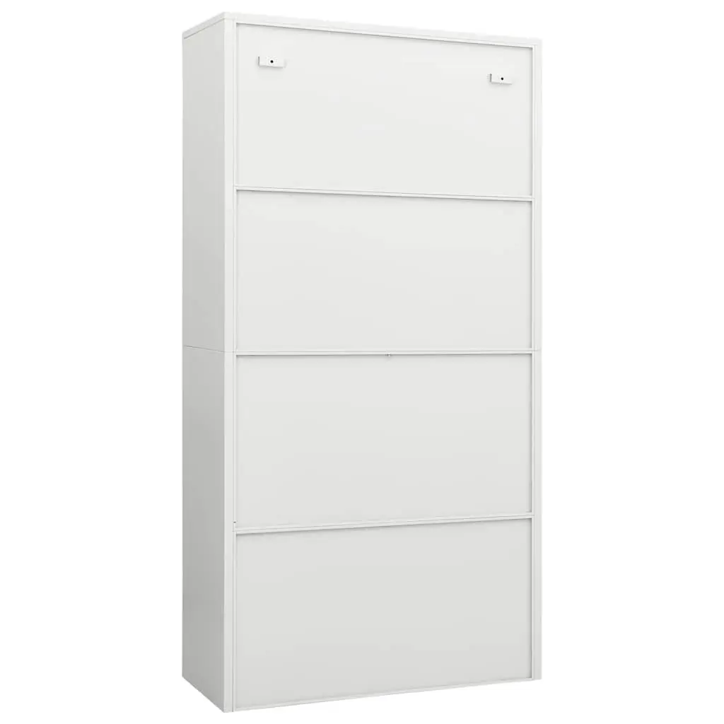 4 Shelf Steel Locker Cabinet in White