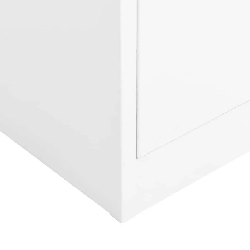 4 Shelf Steel Locker Cabinet in White