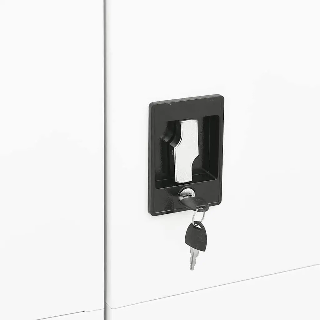 4 Shelf Steel Locker Cabinet in White