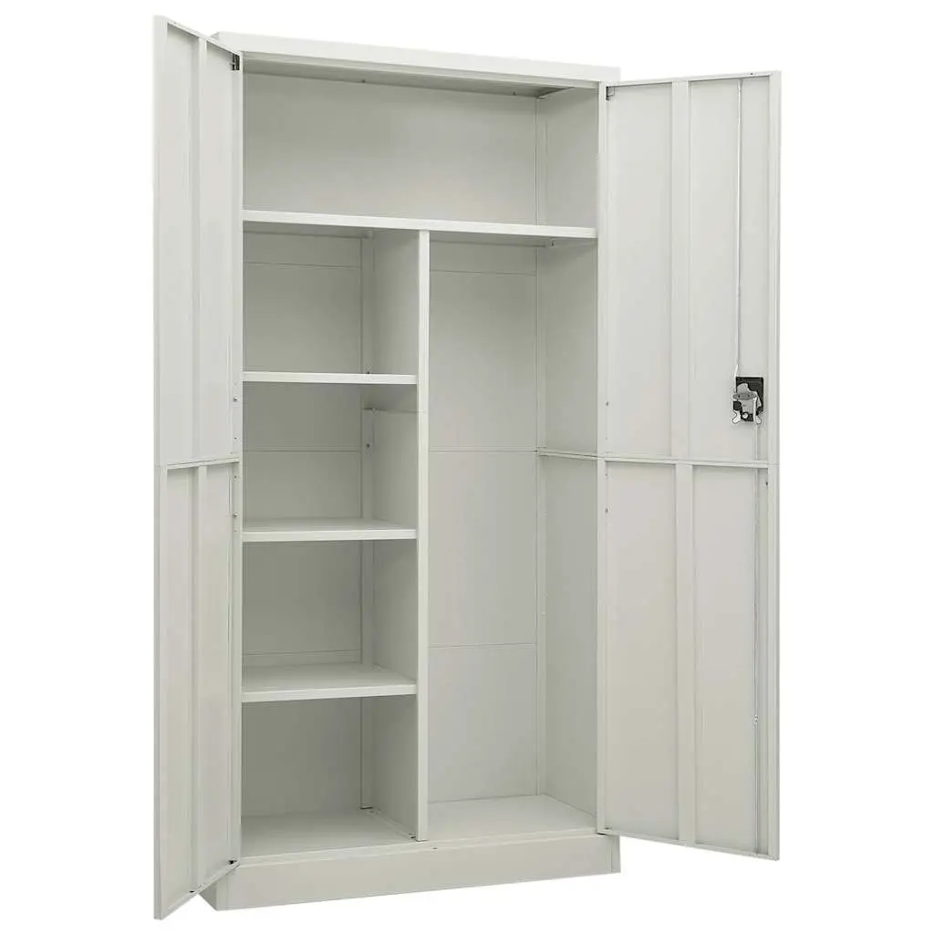 Industrial Style Steel Cabinet Grey Storage Organizer 4 Shelves Home Furniture