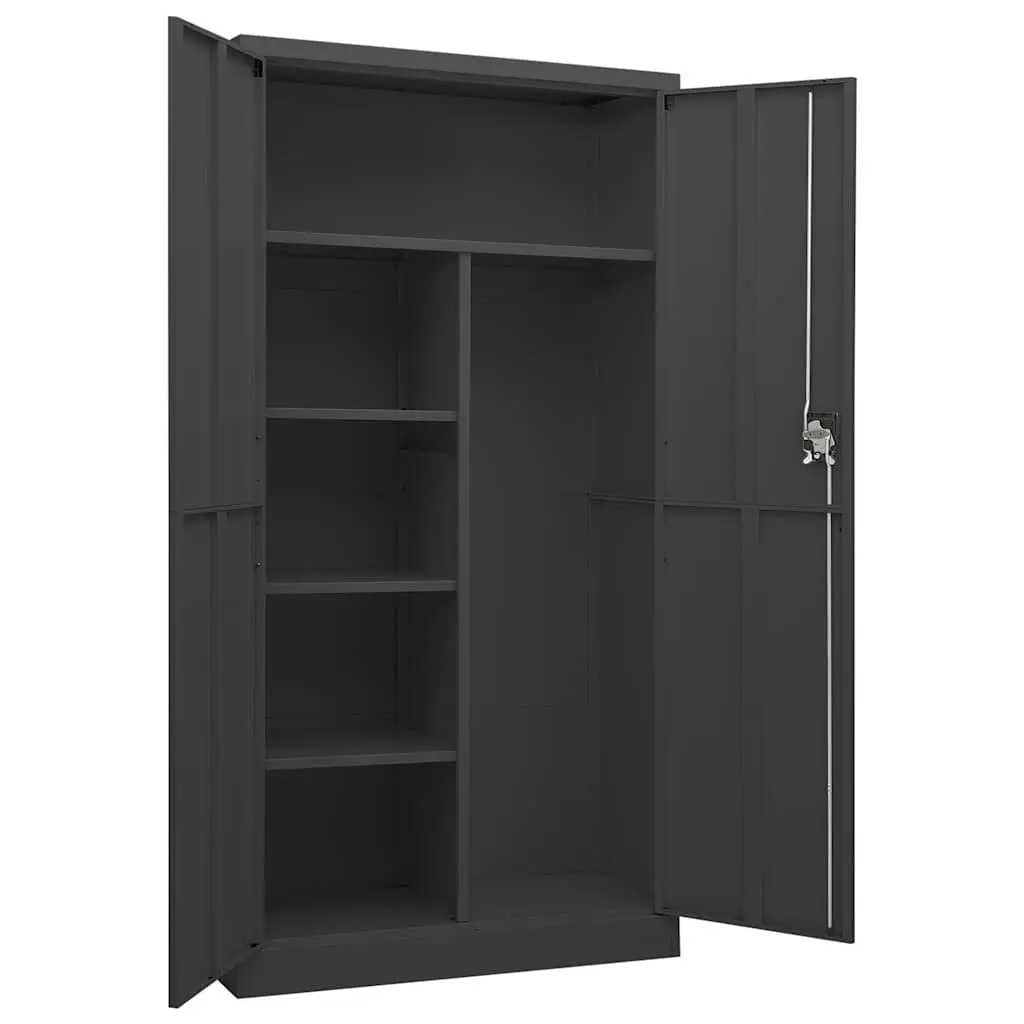 4-Shelf Anthracite Steel Locker Cabinet for Storage